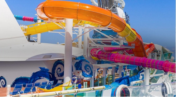 Amazing Waterslides on Cruise Ship