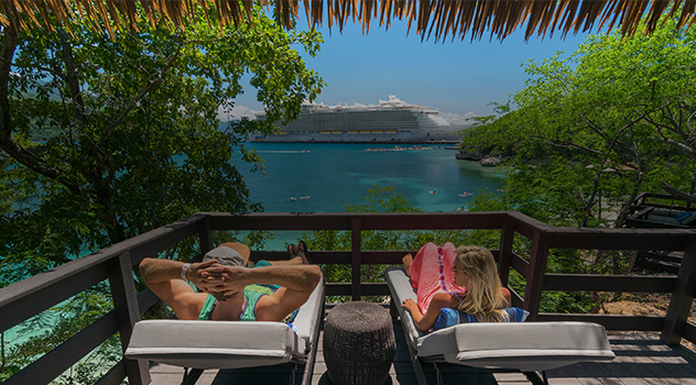 Couple enjoying view in Labadee, Haiti.