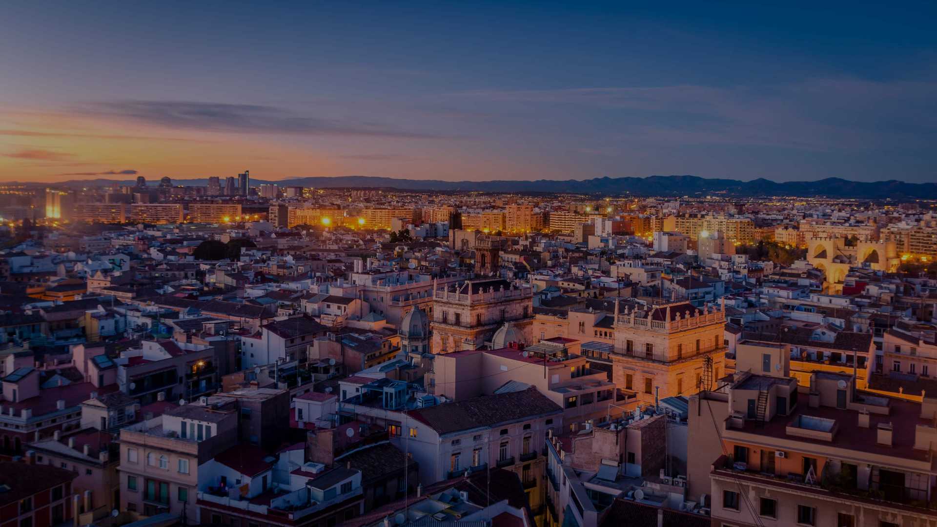 Sunset over Valencia, Spain